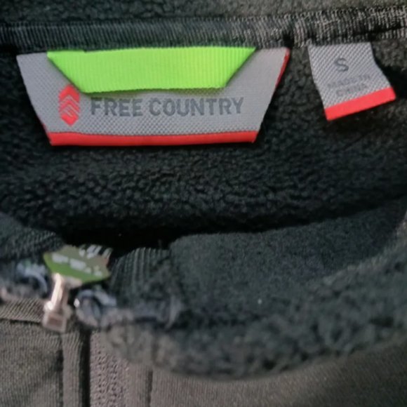 FREE COUNTRY mens Jacket Jet Black Zip-Up Hang Out Fleece Size Small - Picture 8 of 9